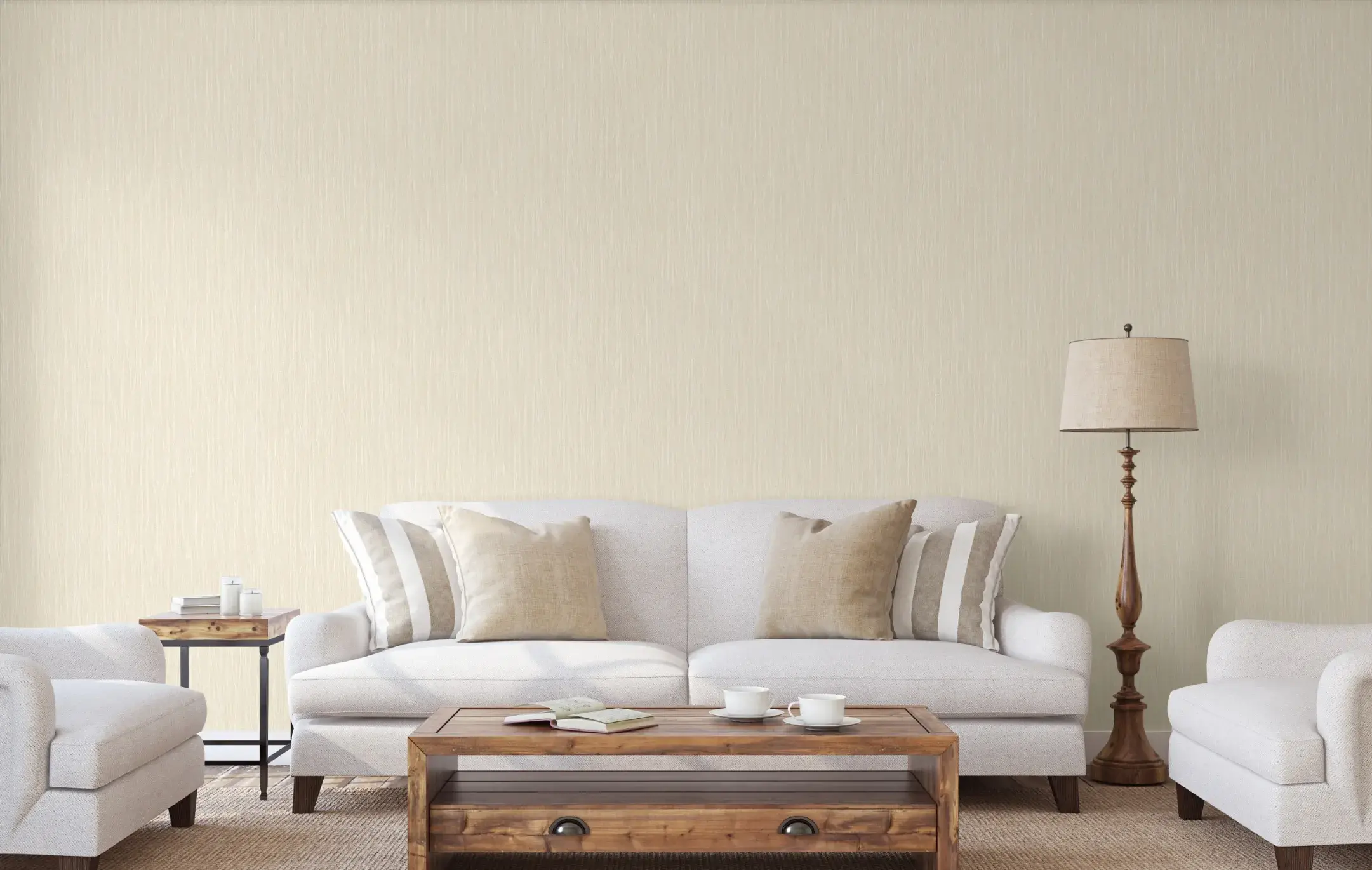 Cream Embossed Wallpaper – Ivory Linen (6807-1) Cream Embossed Wallpaper – Ivory Linen (6807-1)